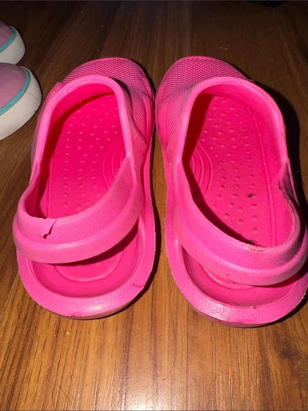Bright Pink Kids Water Shoes and Mesh Sneaker Set. Girls 11, used & need a clean